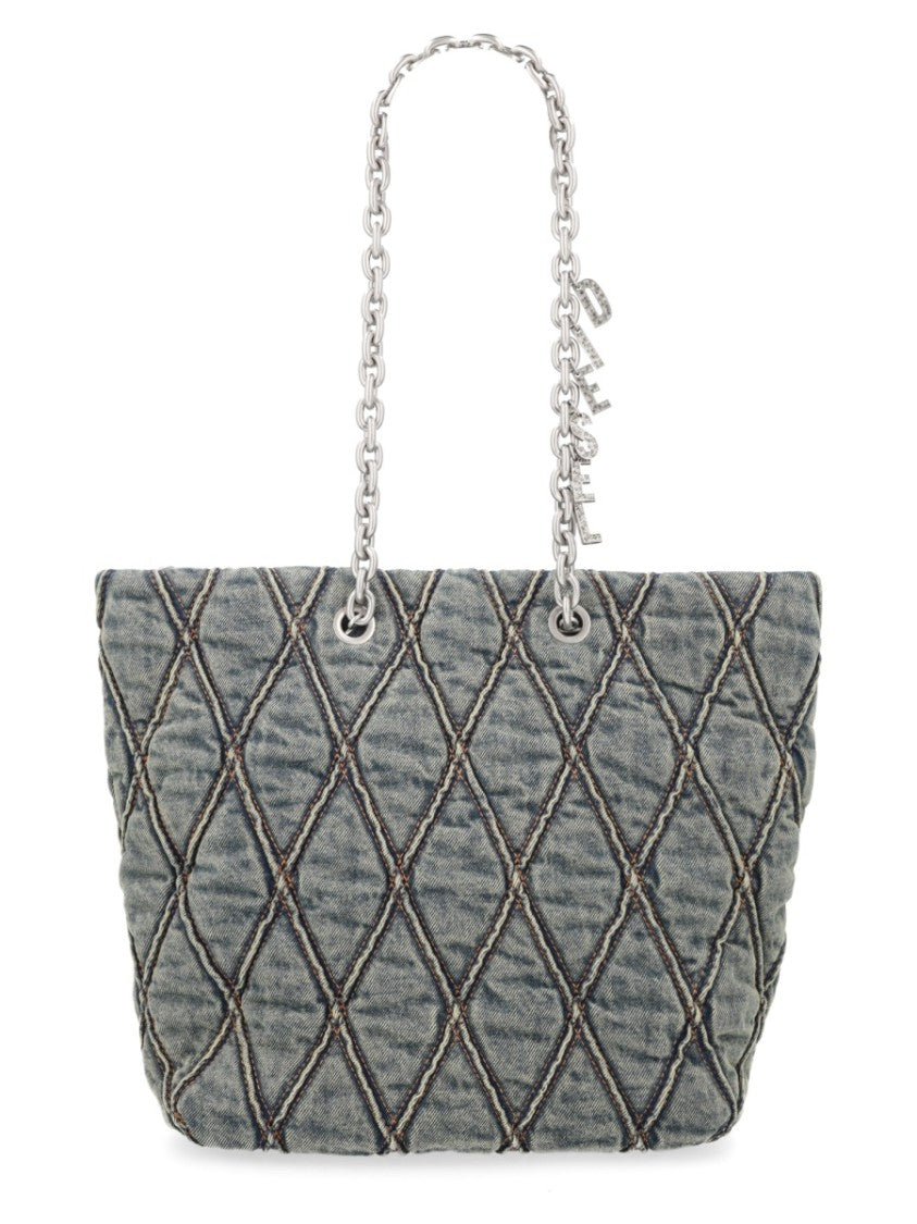 Diesel Black Charm-D Quilted Diamond Cotton Tote Bag