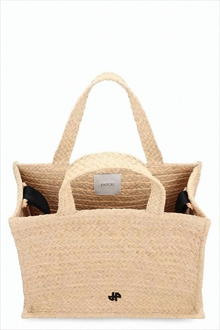 Patou Braided Raffia Tote Bag