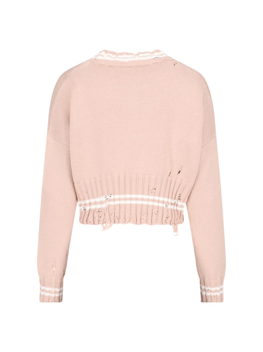 Marni Crop Crewneck Sweater – Pink