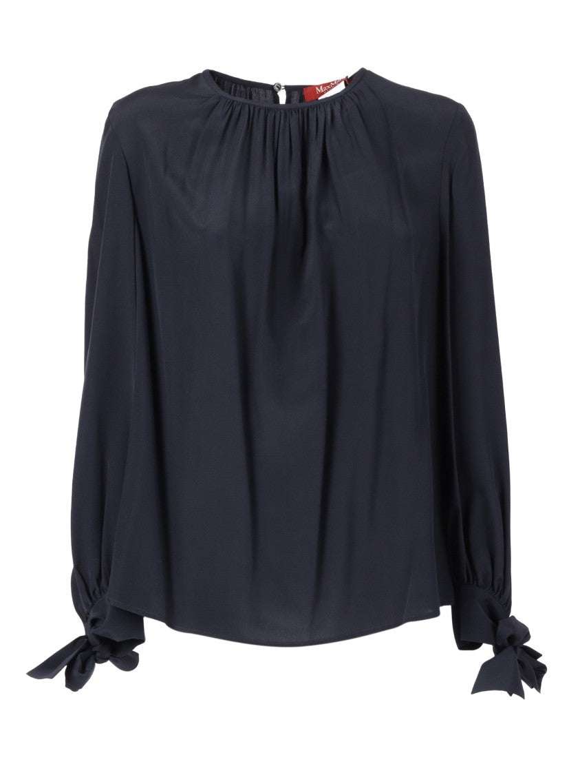 Max Mara Silk Blouse With Classic Collar And Button Front