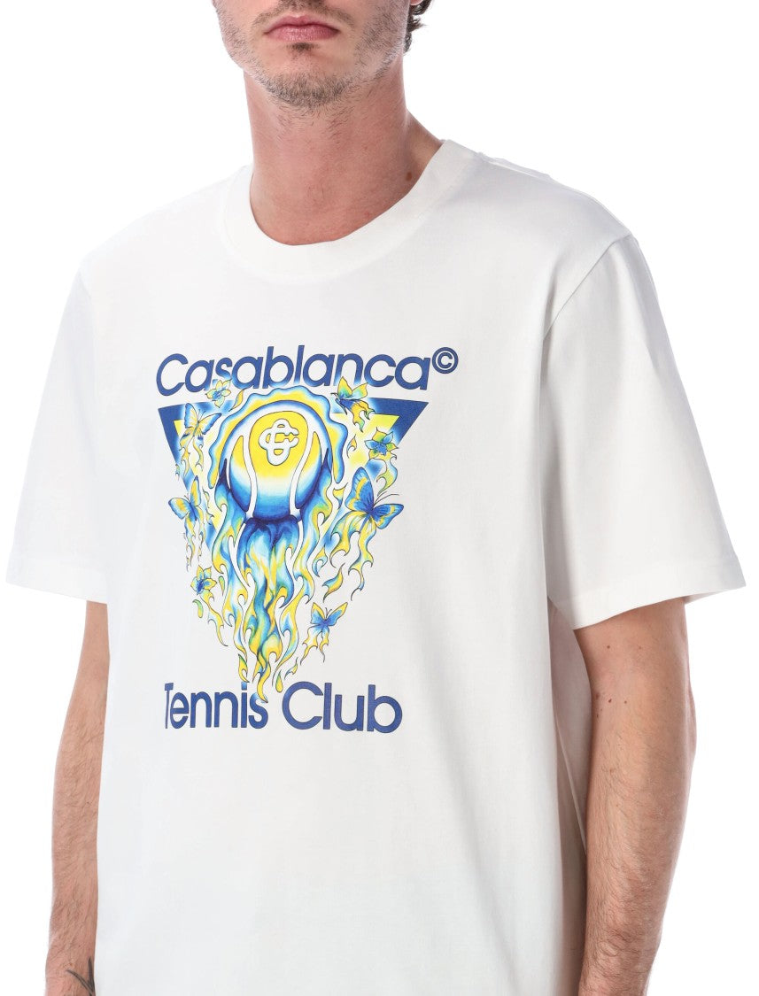 Casablanca Tennis Club Icon Organic Cotton T Shirt