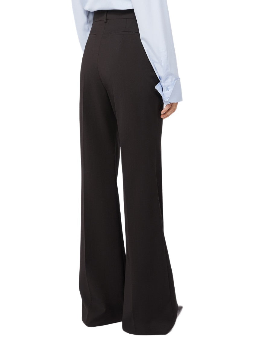 Sportmax Flared Pants In Natural Stretch Wool With Tailored Fit