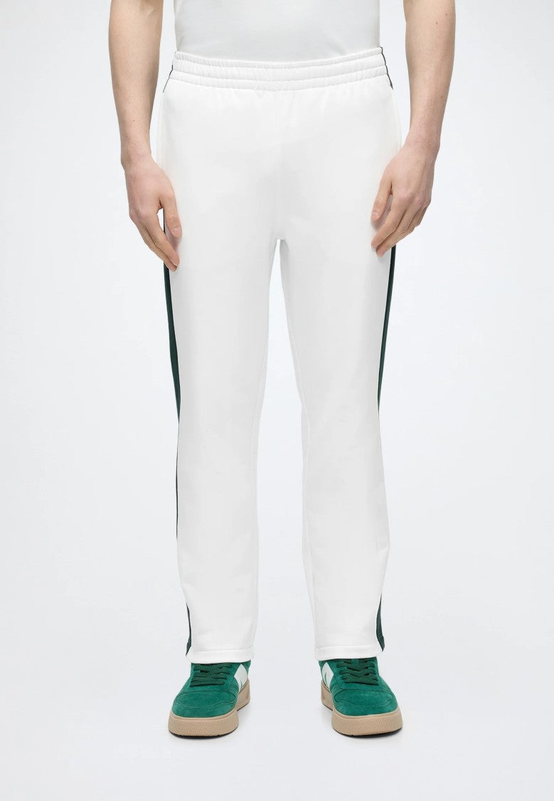 Lacoste White Colorblock Dark Green Accent Sweatpants