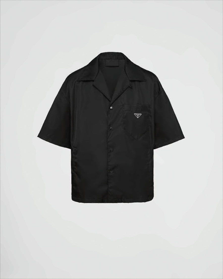 Prada Short-Sleeved Shirt With Classic Collar And Chest Pocket