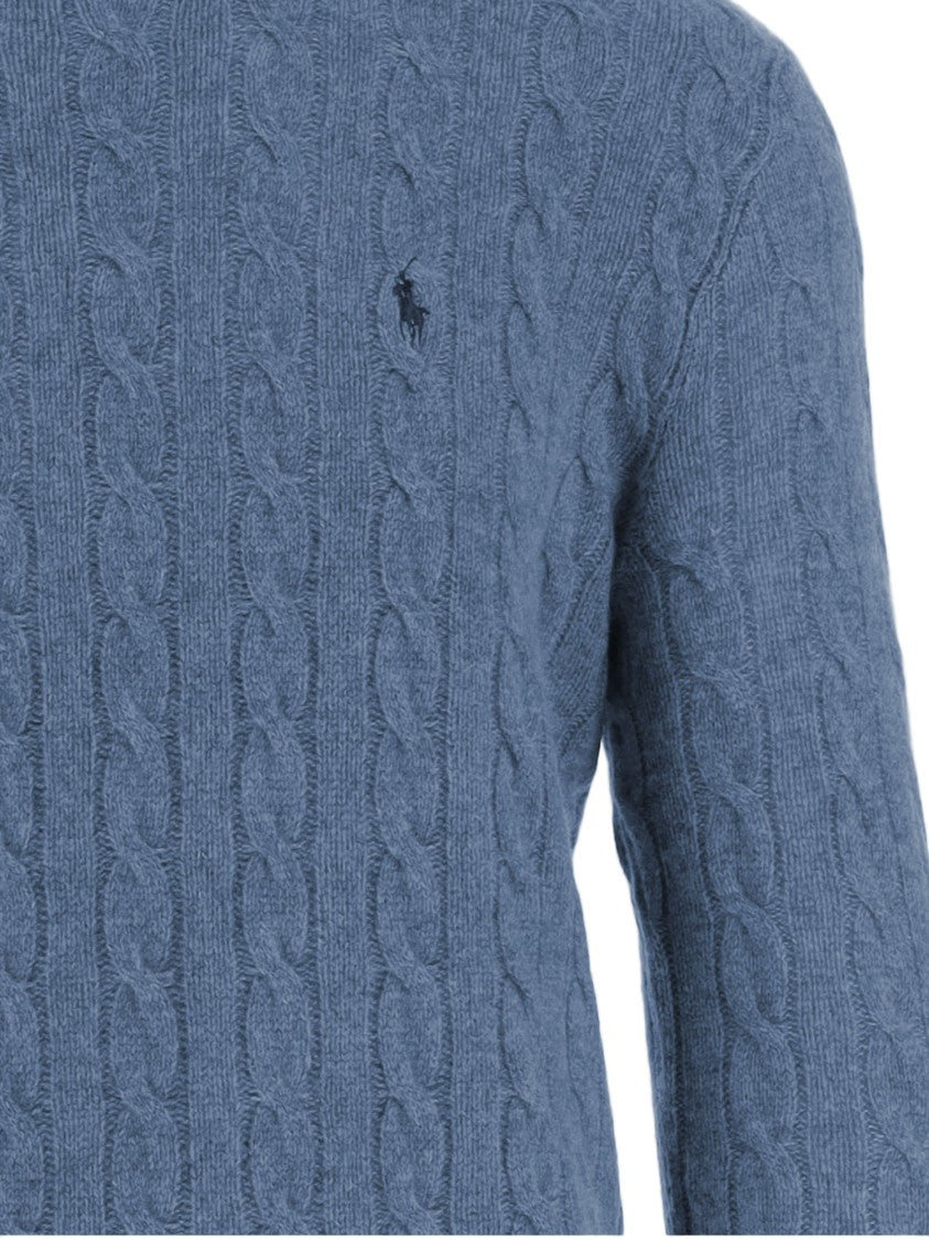 Polo Ralph Lauren Wool And Cashmere Cable-Knit Sweater With Embroidered Logo