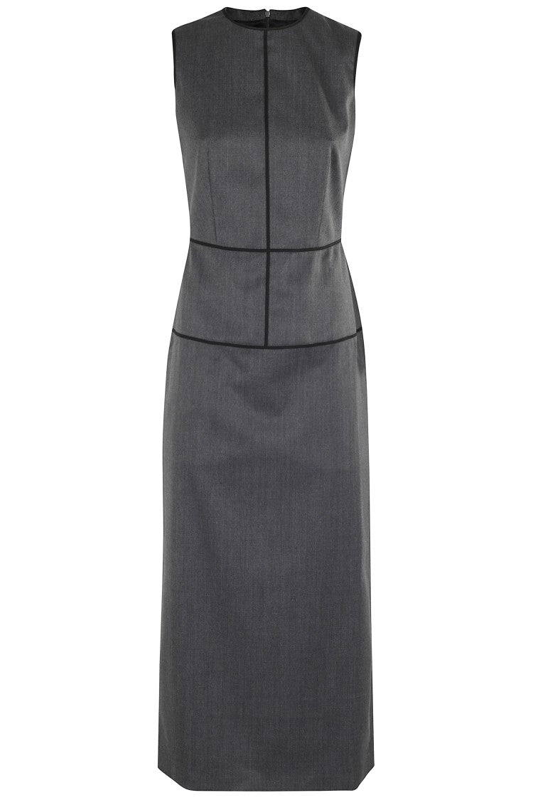 Mm6 By Maison Margiela Grey Maxi Dress With Back Zip Closure