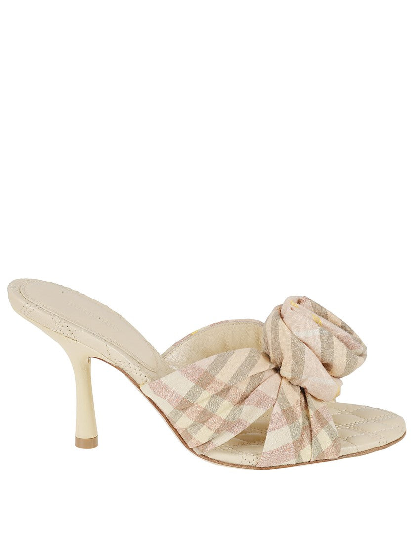 Burberry Beige Stiletto Heels With Open Toe