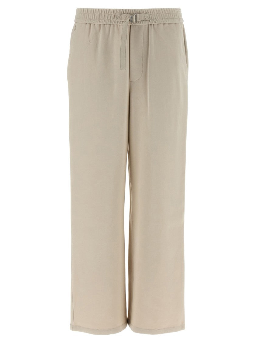 Ami Wide-Leg Cotton Trousers With Trompe L'oeil Flap
