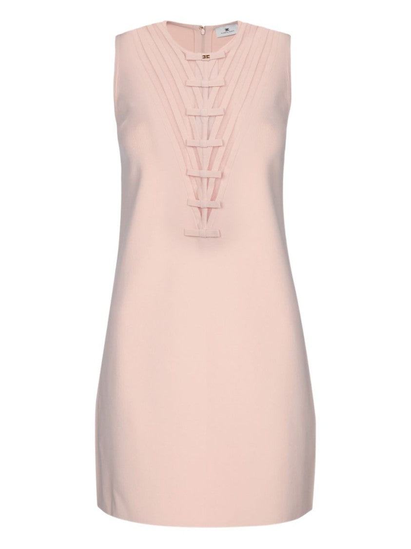 Elisabetta Franchi Viscose Dress With Transparencies And Bows