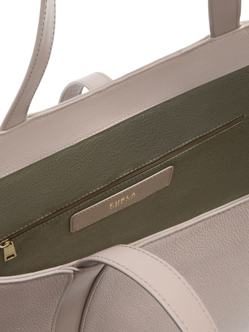 Furla Structured Smooth Leather Tote Bag