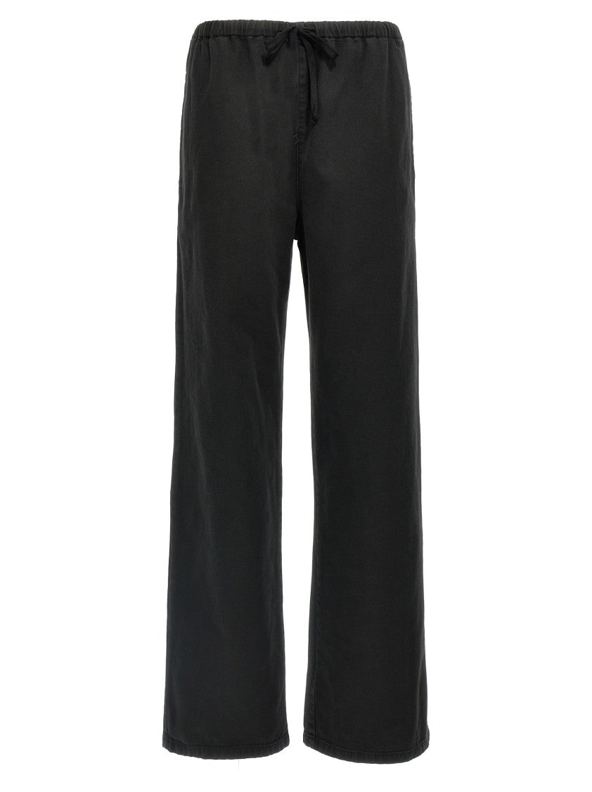 Mm6 By Maison Margiela Delavé Cotton Drawstring Pants With Signature Detailing