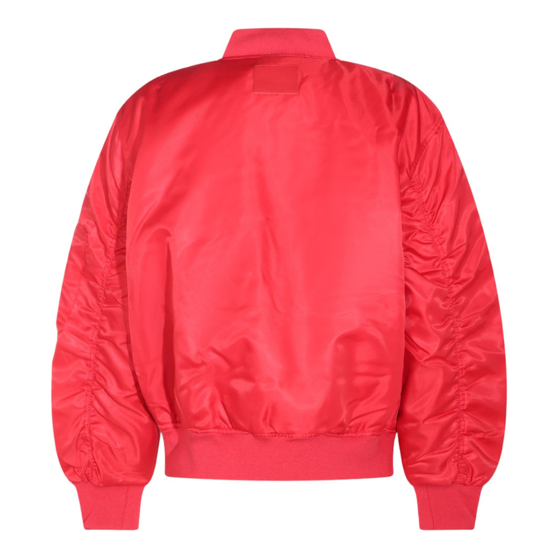 Anine Bing Classic Bomber Jacket With Vibrant Red Satin Finish