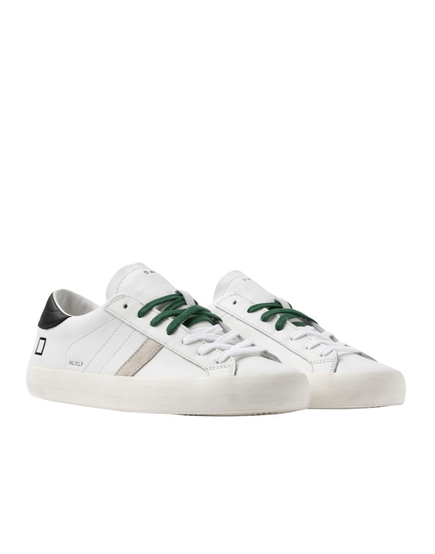 D.A.T.E White Black Hill Low Calf Leather Sneakers