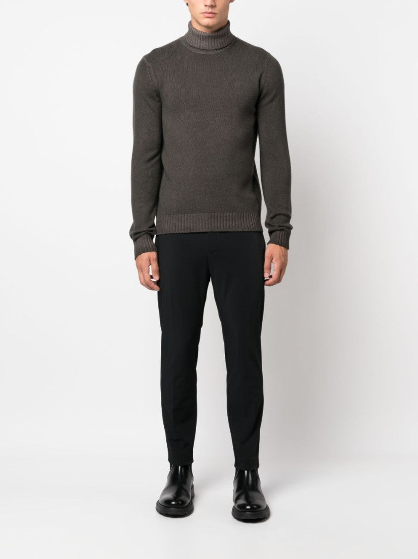 Pt Torino Tailored Black Trousers With Discreet Pockets