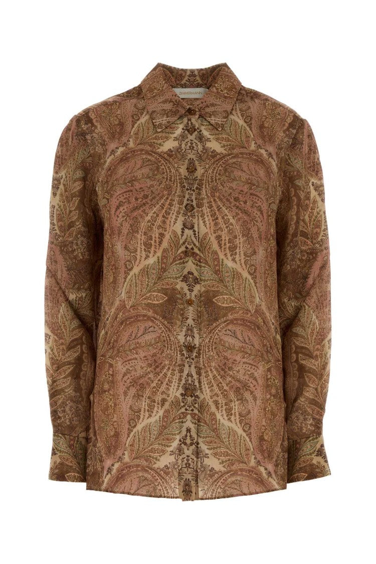 Zimmermann Printed Satin Hypnotic Shirt
