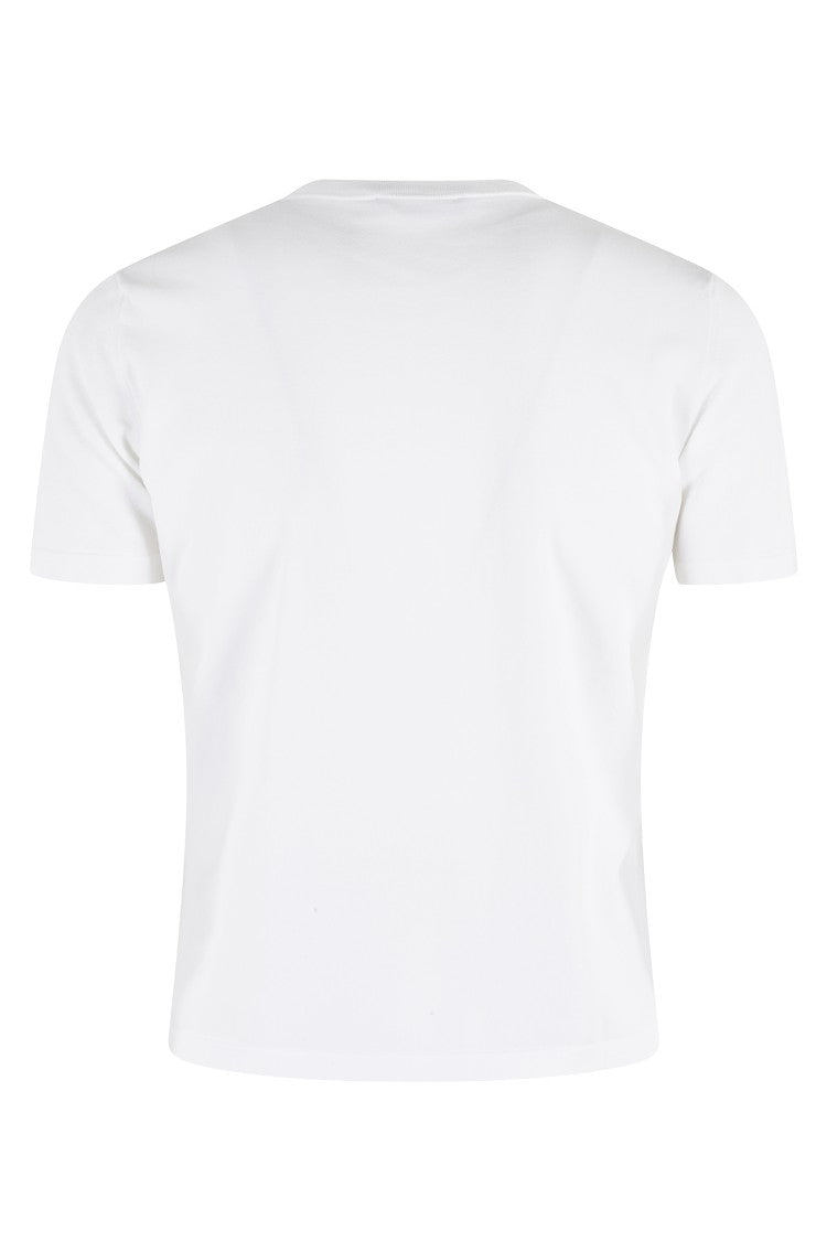 Roberto Collina Crew Neck White Viscose T-Shirt With Short Sleeves
