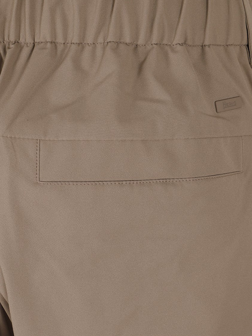 Herno Bermuda Shorts With Front Pleats And Cargo Pockets