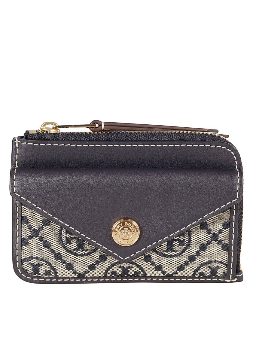 Tory Burch Textured Fabric And Leather Wallet