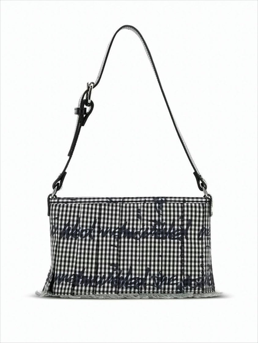Vivienne Westwood Gingham Pattern Shoulder Bag With Leather Accents