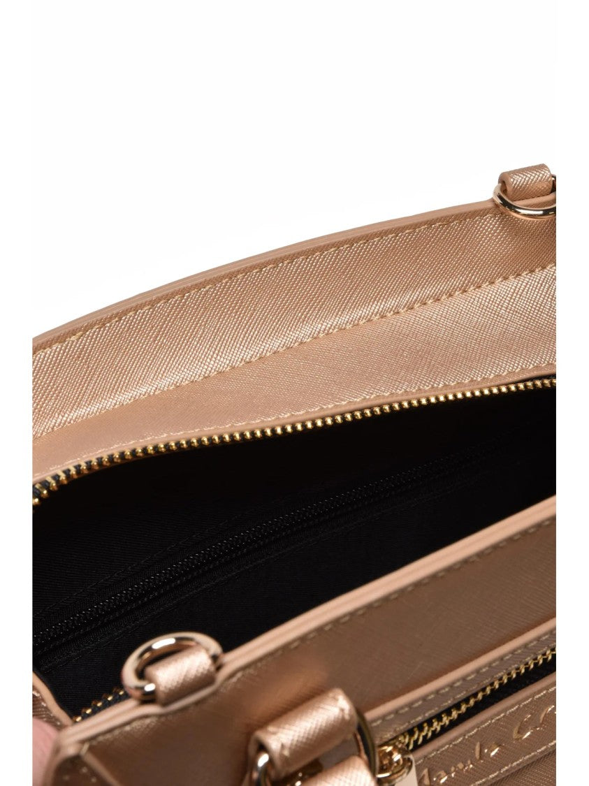 Manila Grace Gold Compact Polyurethane Shoulder Bag