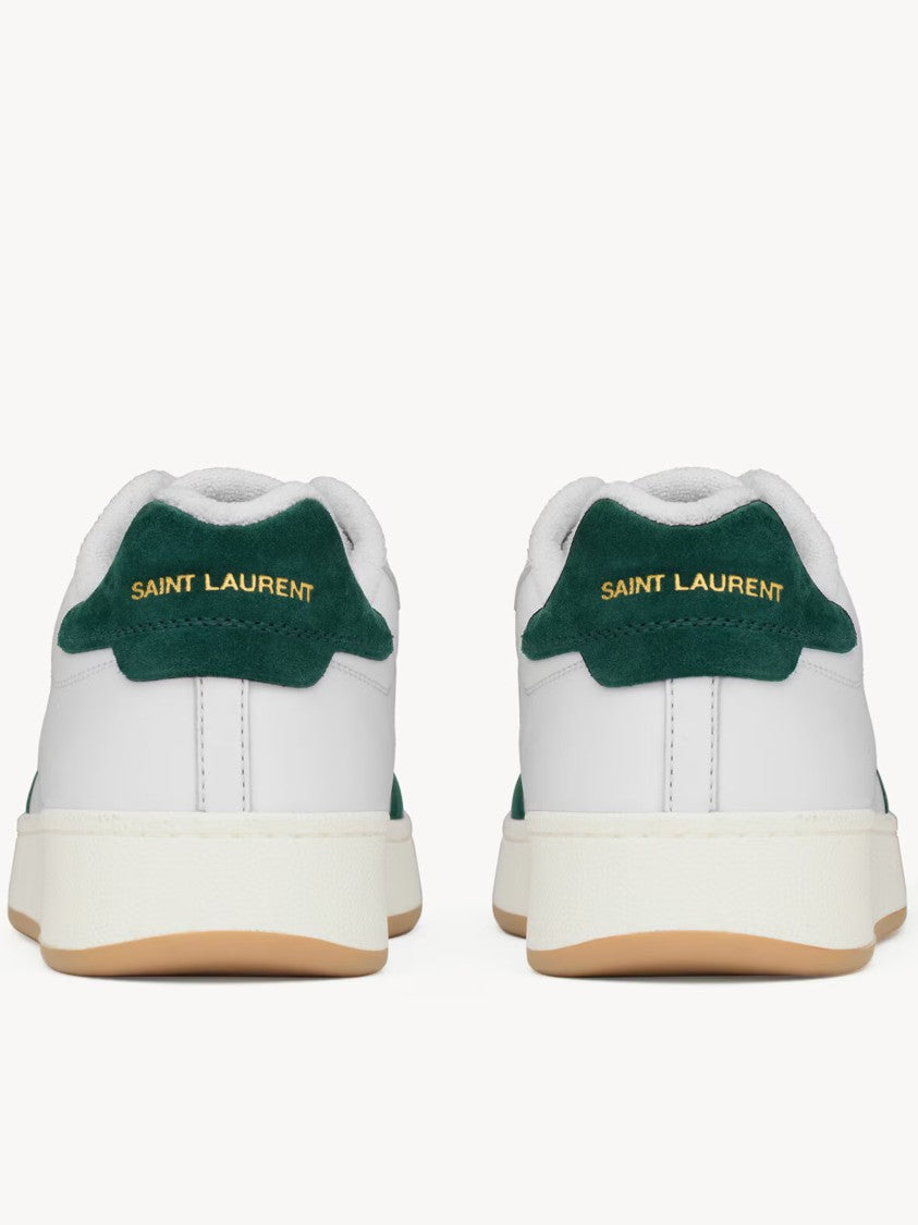 Saint Laurent White Sl/61 Dark Green Sneakers