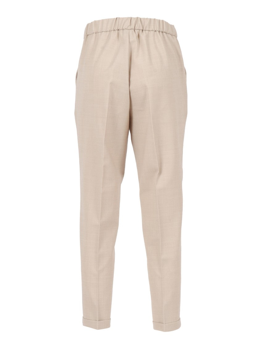 Antonelli Beige Relaxed Fit Trousers With Tailored Silhouette