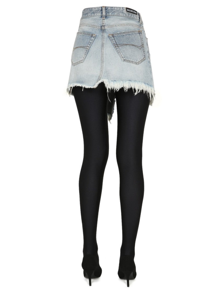 Balenciaga Fitted Mini Skirt With Belt Loops In Cotton