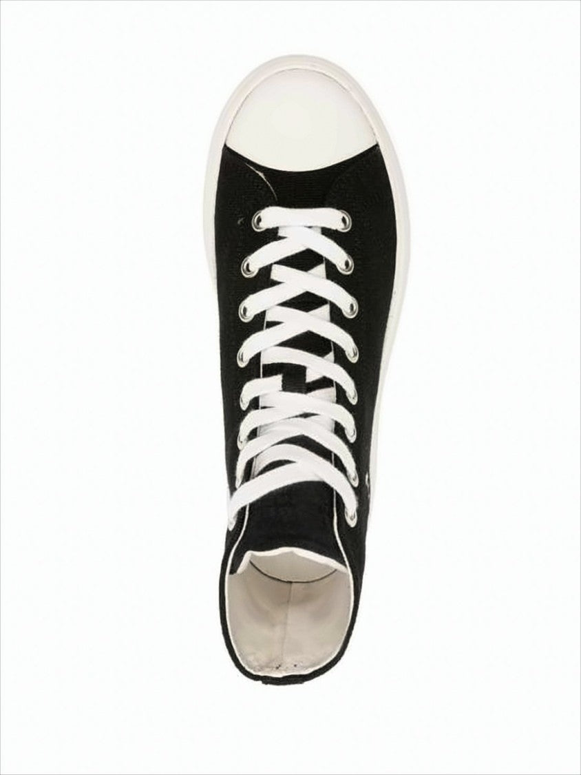 Isabel Marant High-Top Sneakers In Black Cotton Canvas