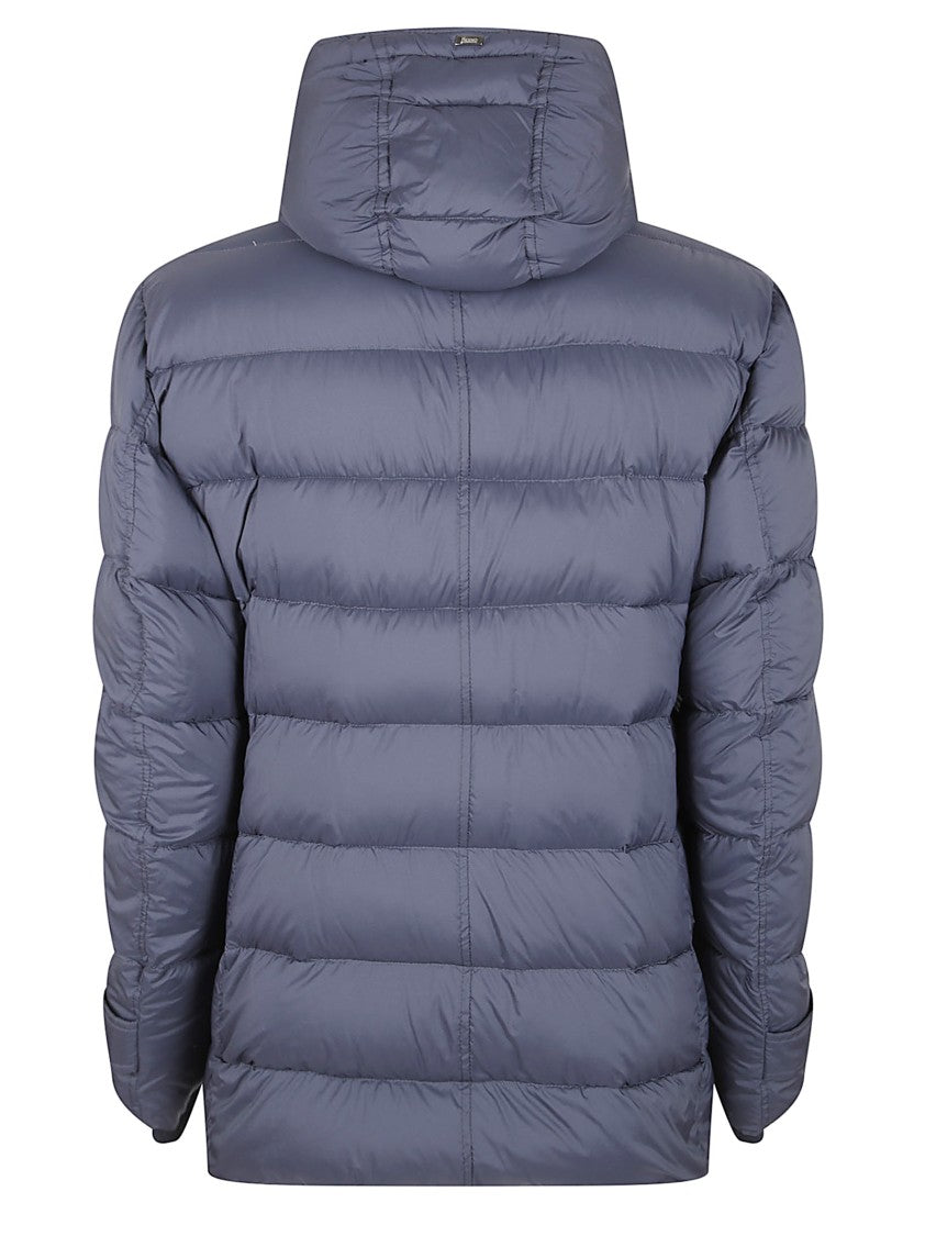 Herno Quilted Down Jacket With Adjustable Hood And Functional Pockets
