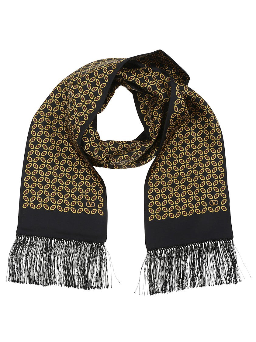 Valentino Black Bandeau Chamber Silk Scarf