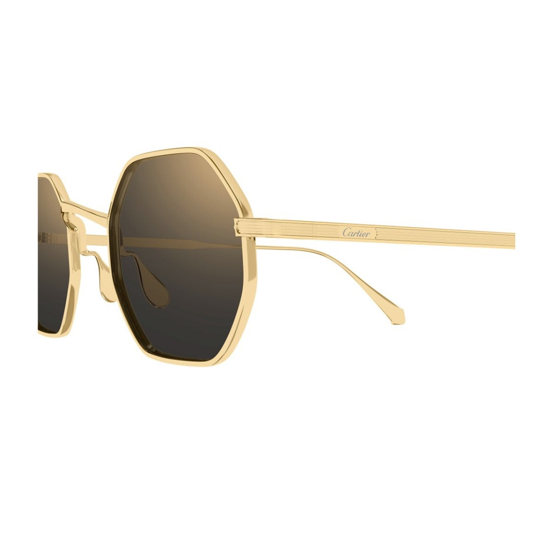 Cartier Gold Signature C De Cartier Titanium Geometric Sunglasses