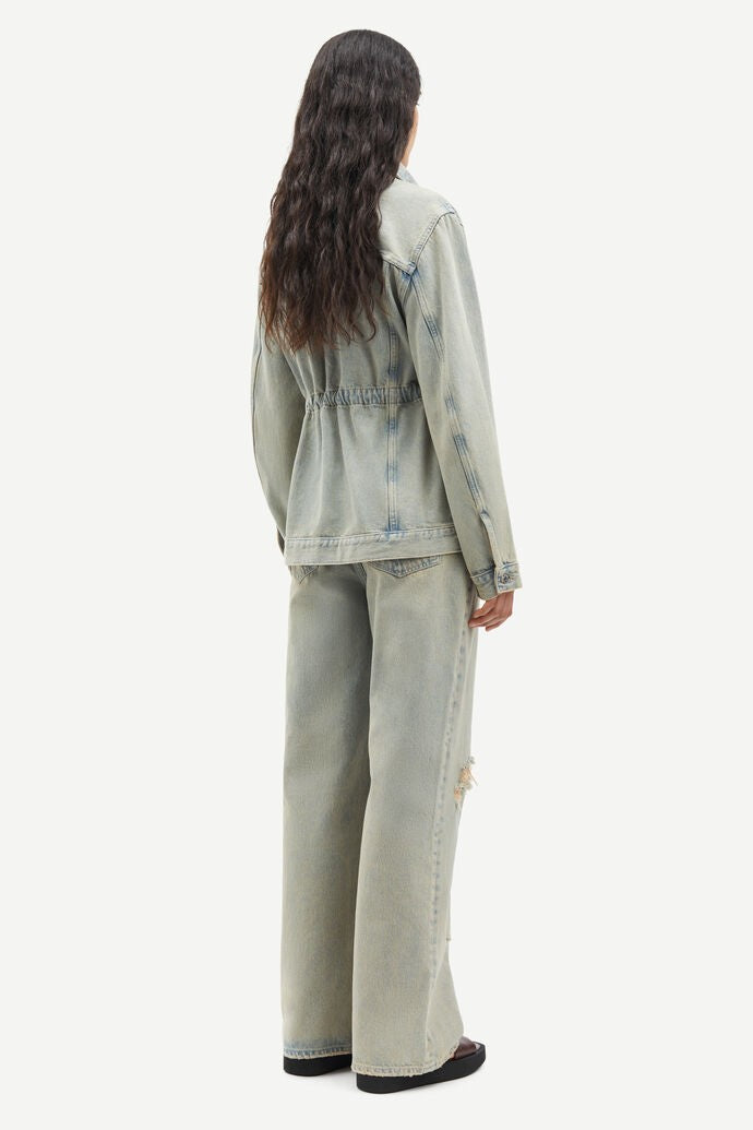 Samsoe Samsoe Loose-Fit Denim Jacket With Waist Drawstring