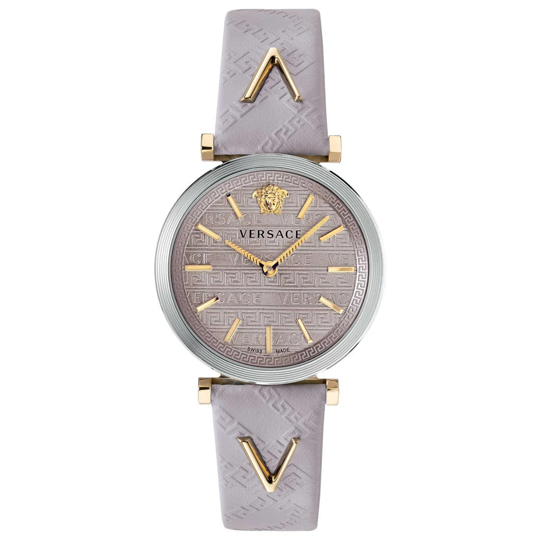 Versace Greca Logo 38Mm Women's Analog Watch With Blue Leather Strap