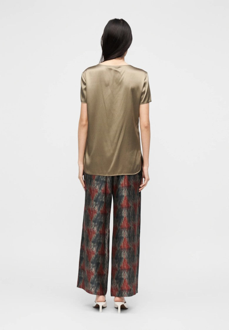 Max Mara Gray Green Silk Blend Shirt