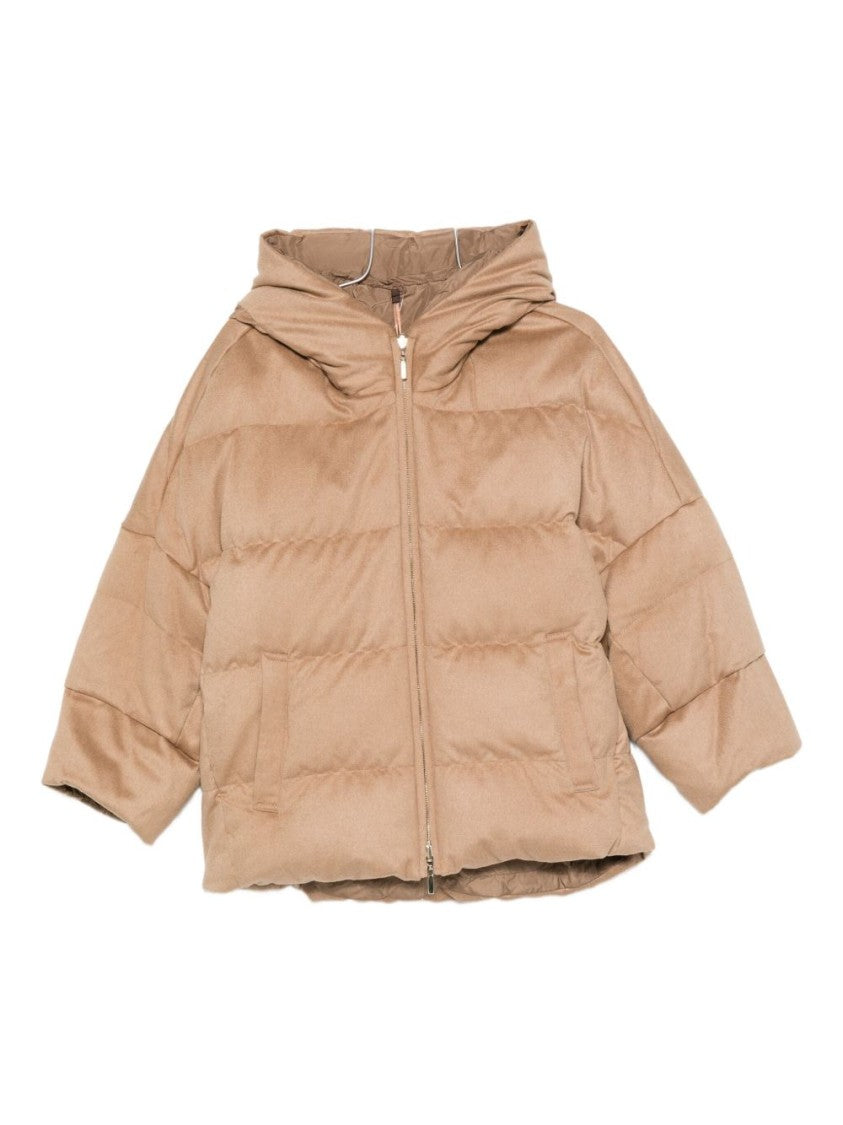 Max Mara Reversible Hooded Down Jacket In Water-Repellent Taffeta