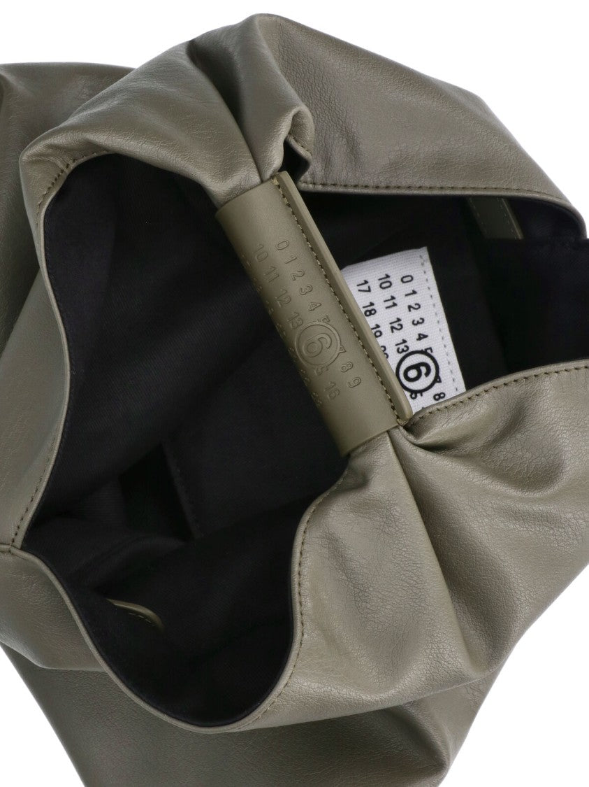 Mm6 By Maison Margiela Green Mini Japanese Faux Leather Triangular Tote Bag