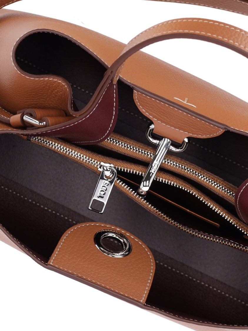 Tod's Small Handbag In Brown Hammered Calfskin