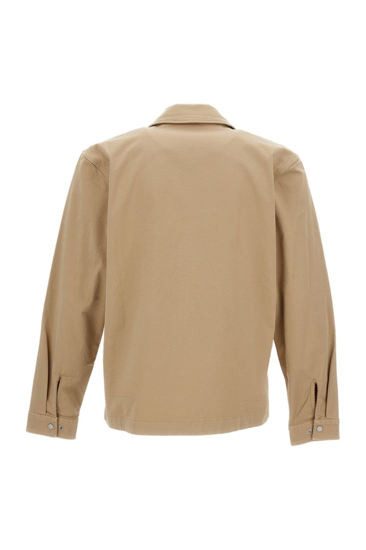 Woolrich Garment-Dyed Cotton Twill Overshirt With Classic Collar