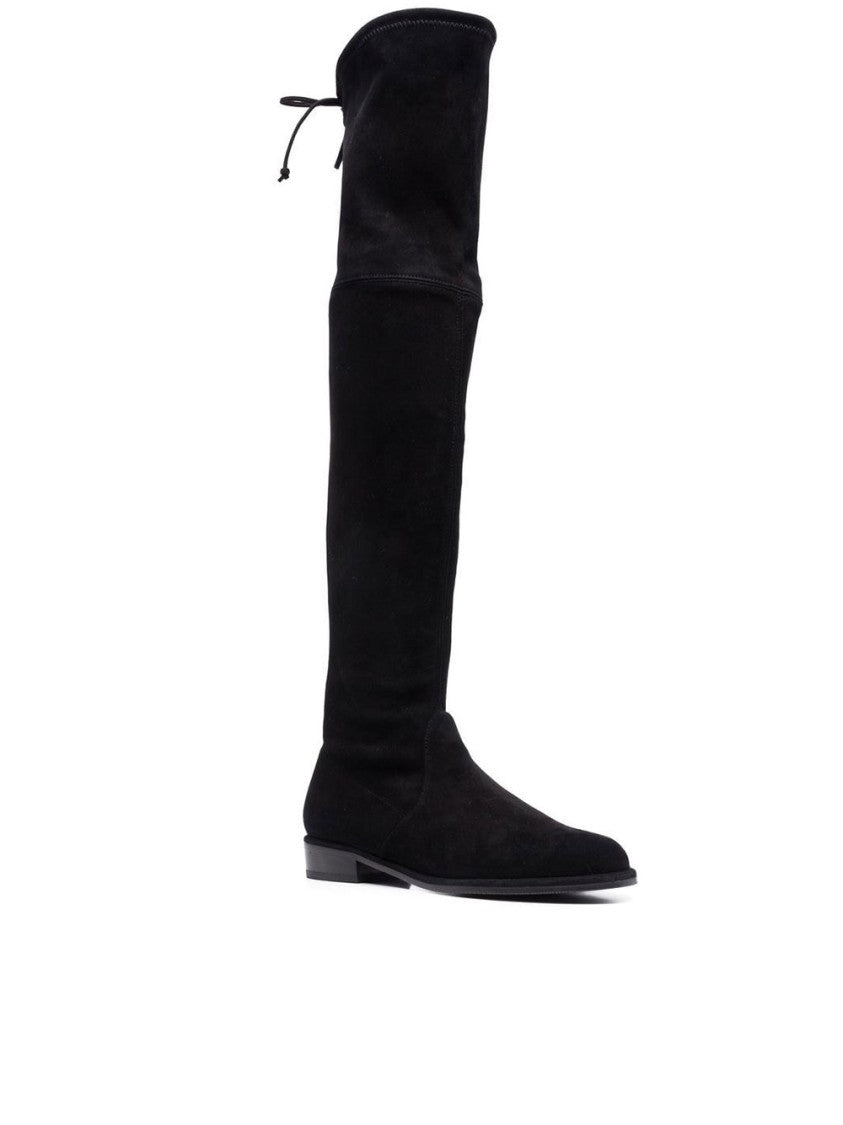 Stuart Weitzman Black Lowland Smooth Leather Knee-High Boots