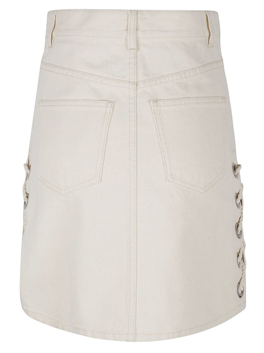 Chloé Fitted High-Waist Skirt With Lace-Up Details