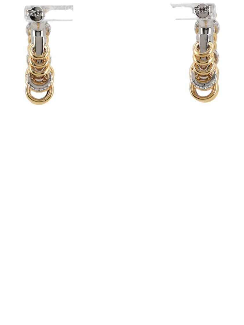 Rabanne Multicolour Stacked Metallic Ring Brass Earrings