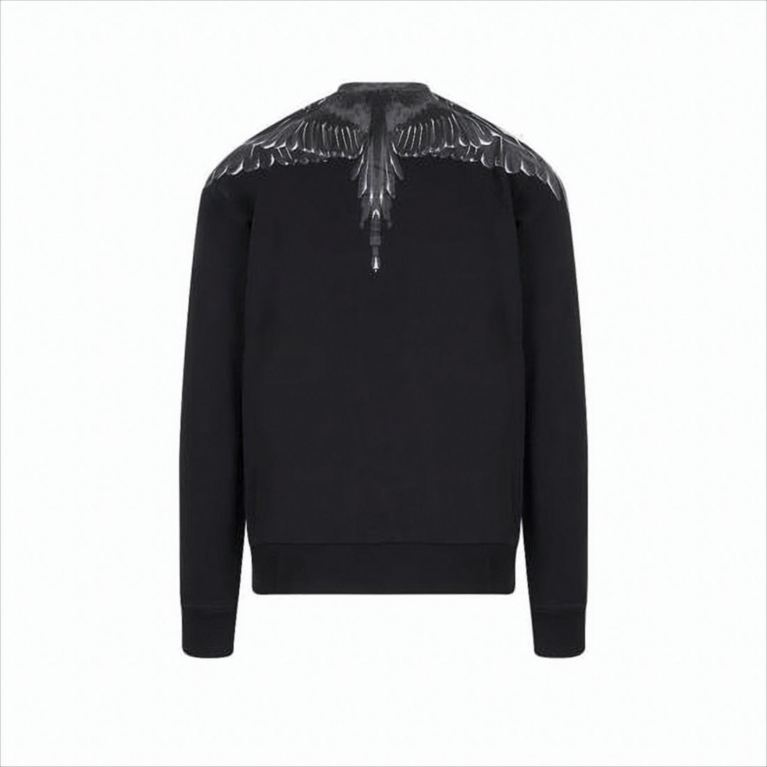 Marcelo Burlon Black Sweatshirt With Intricate Feather Embellishments