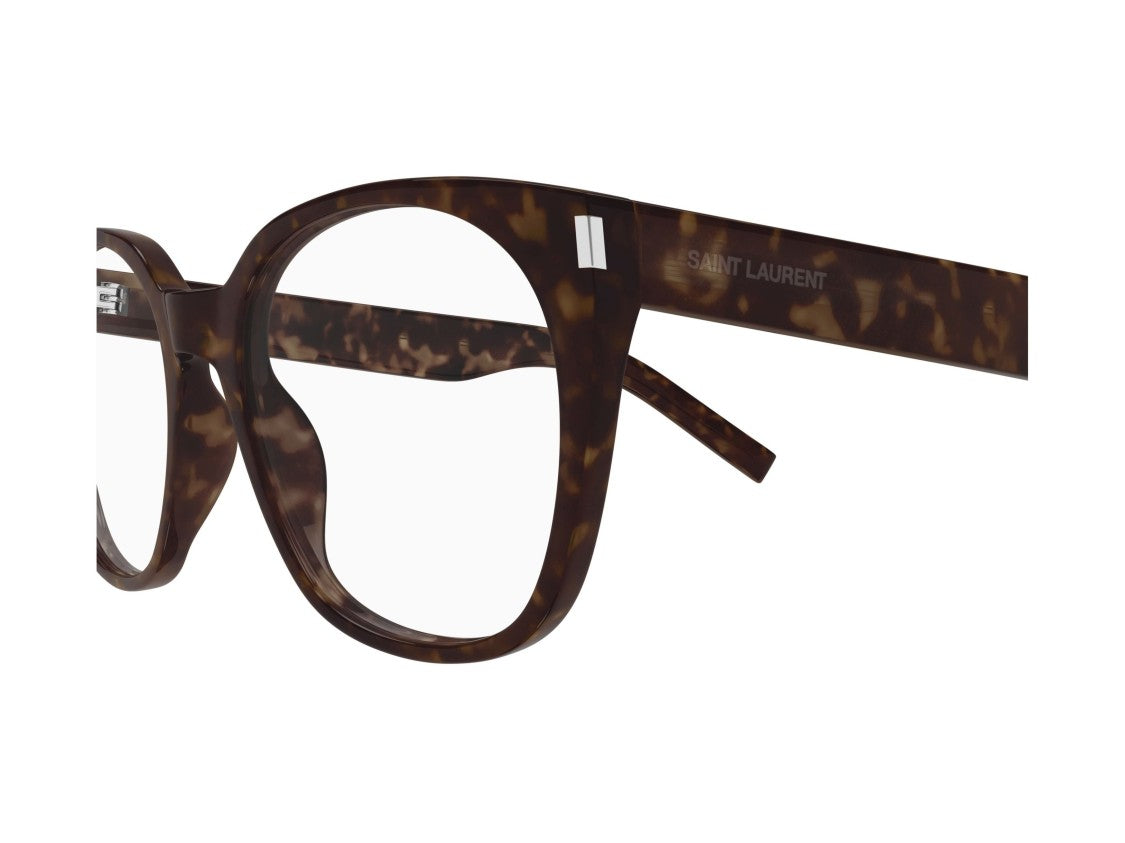Saint Laurent Silver Sl 897 Tortoiseshell Oversized Round Eyeglasses