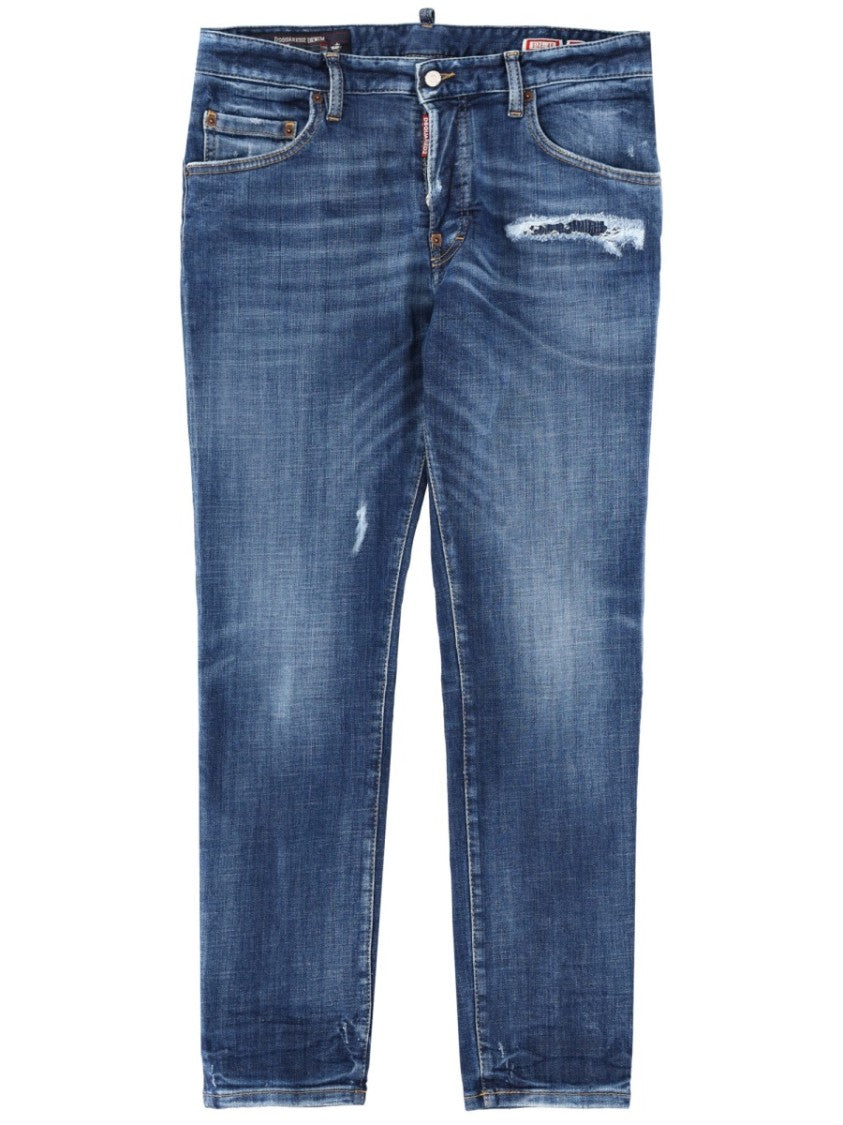 Dsquared2 Blue Skater Distressed Straight Jeans