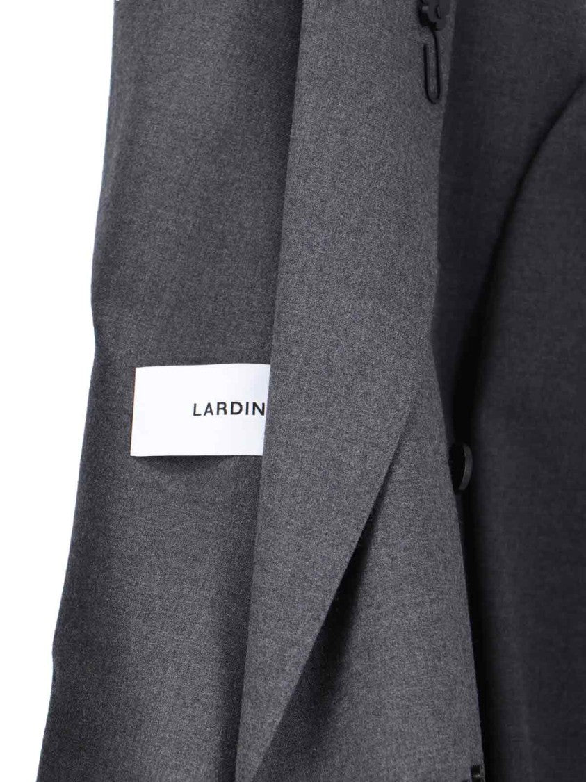 Lardini Tailored Double-Breasted Suit With Decorative Flower Pin