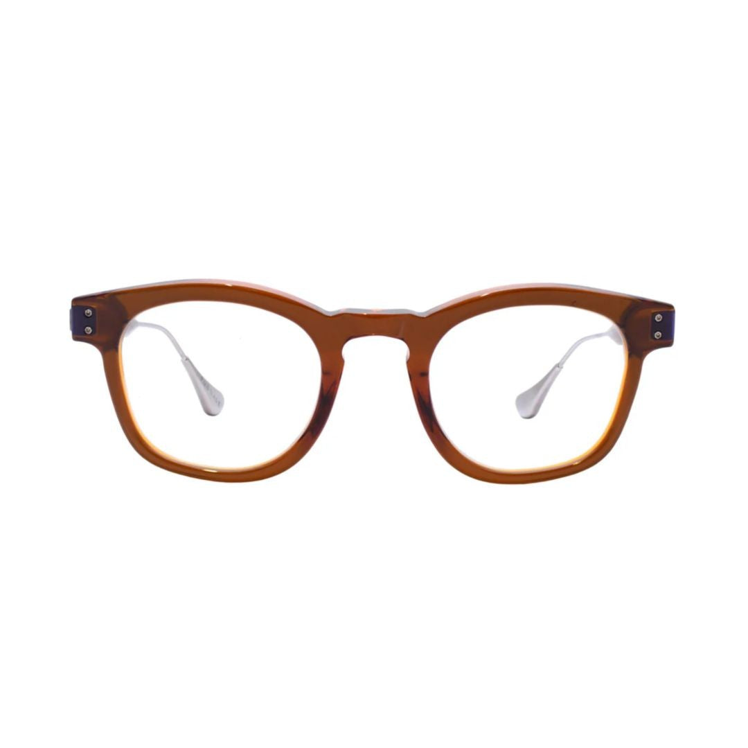 Pugnale N413 V Nelson Rounded Square Frame Eyeglasses With Metallic Temples
