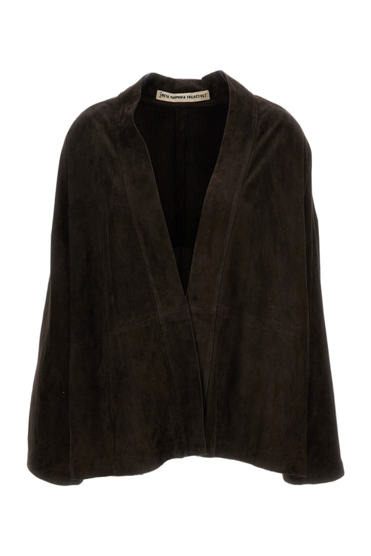 Meta Campania Lorna Unlined Lamb Suede Kimono Jacket