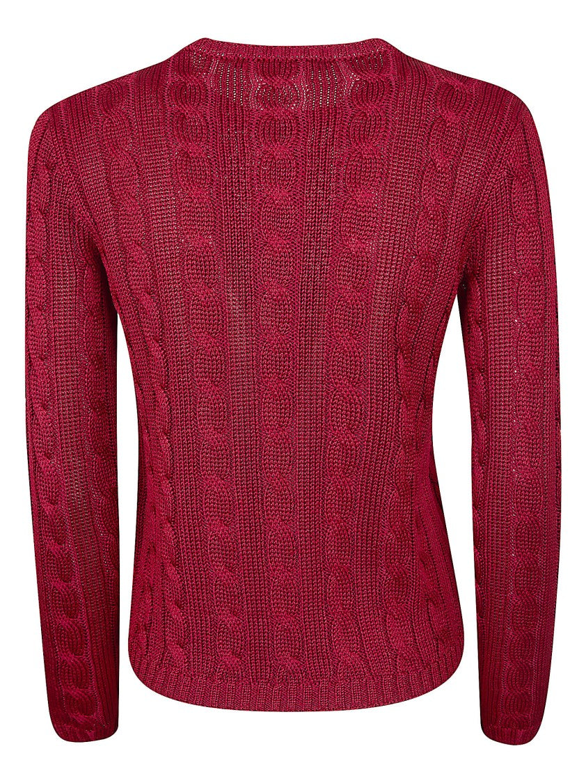 Polo Ralph Lauren Cable-Knit Tussah Silk Sweater With Ribbed Detailing