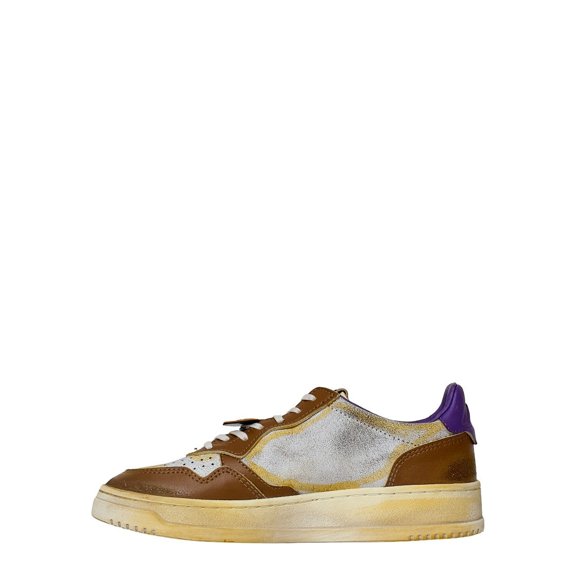 Autry Super Vintage Low Cracked Leather Sneakers