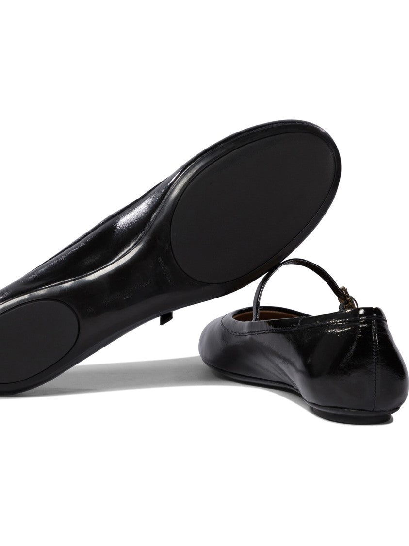 Gianvito Rossi Black Leather Ballerinas